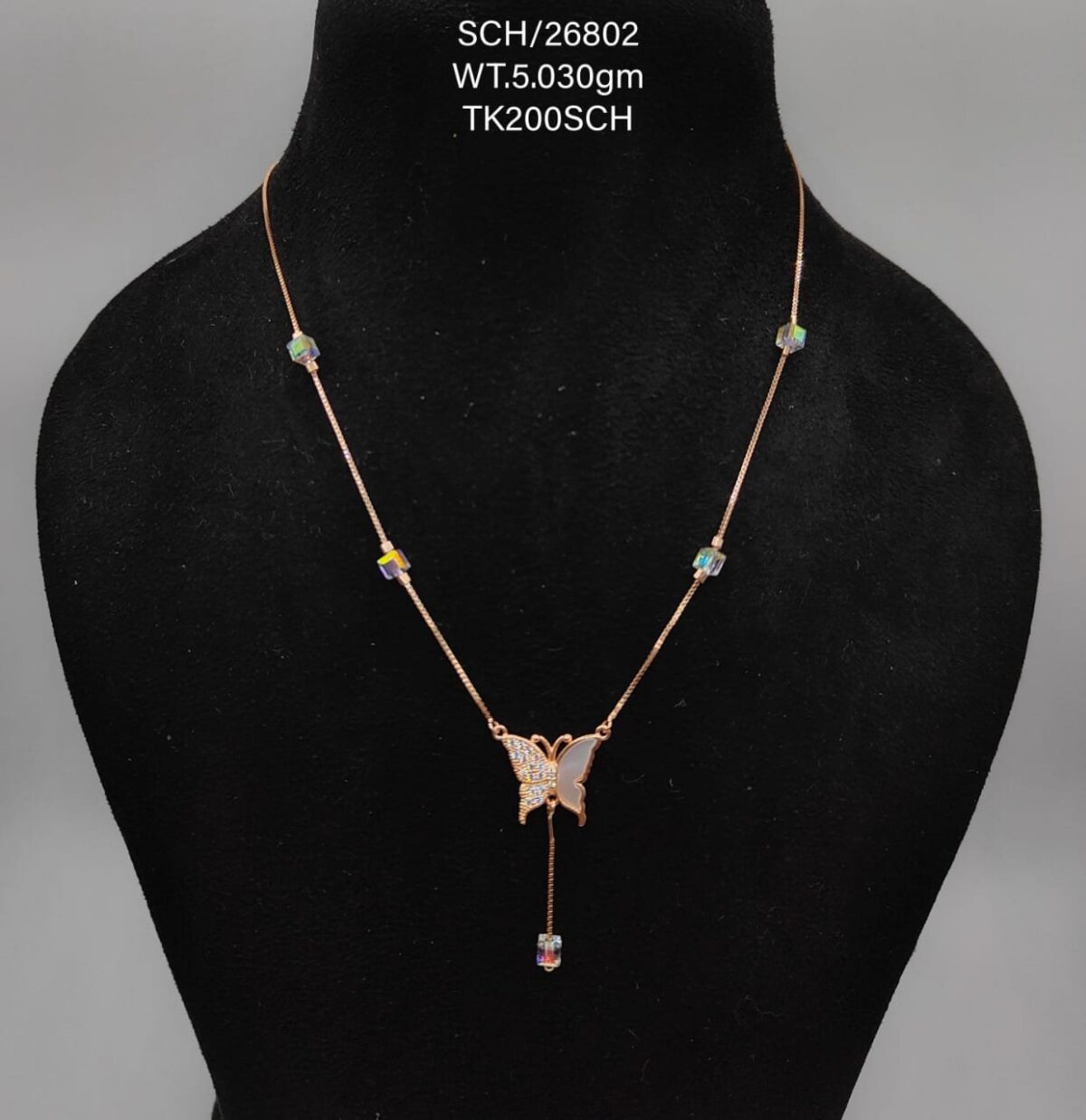 Luxurious Chain with Butterfly Pendant in Sterling Silver 925 - Image 1