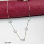 Evil Eye Blue Stone Necklace in Sterling Silver925