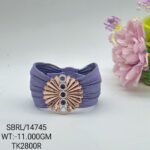 Stunning Floral Fabric Bracelet in Sterling Silver Pure 925