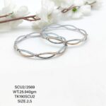 Casting Silver Bangles with Gold Polish 925 BIS Hallmarked