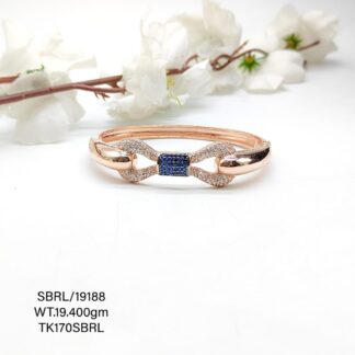 Ladies Rose Gold Bow Bracelet in Sterling Silver Pure 925 BIS Hallmarked
