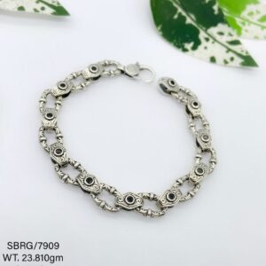 Men's Oxidized Bracelet in Sterling Silver Pure 925 BIS Hallmarked