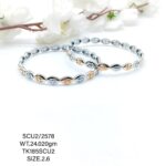 Casting Silver Bangles with Rose Polish 925 BIS Hallmarked