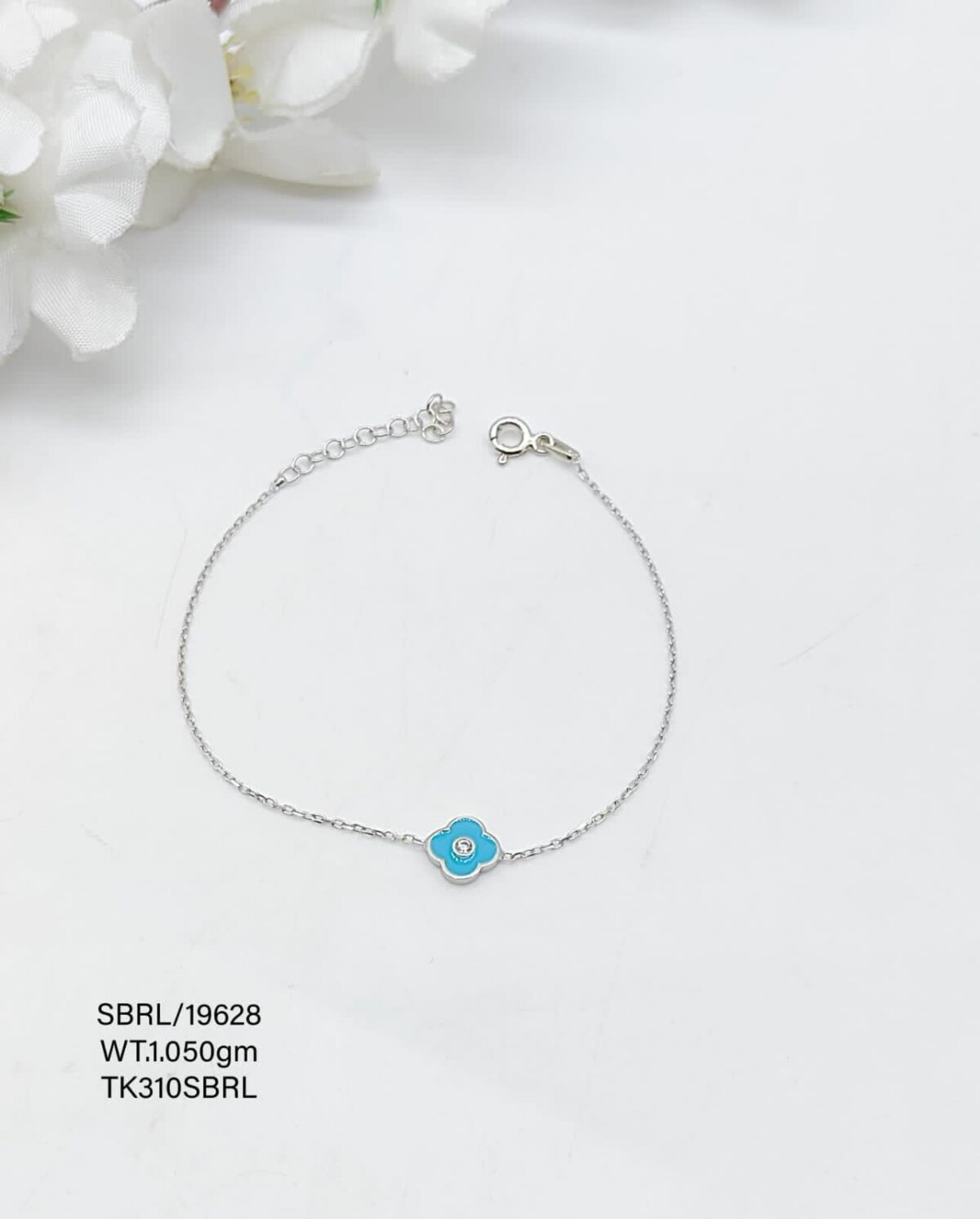 Stunning Floral Beads Bracelet in Sterling Silver Pure 925