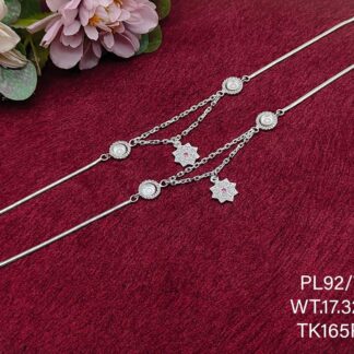 Elegant Floral Payal/Anklet in Pure 925 Silver BIS Hallmarked