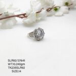 Stunning white Stone Ladies Ring in Sterling Silver 925