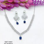 Stunning  Blue Sapphire Necklace  set in Sterling Silver 925