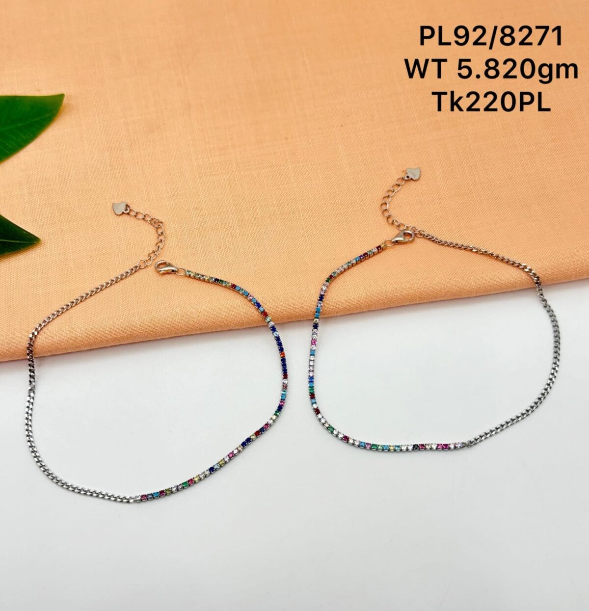 Elegant Rainbow Payal/Anklet in Pure 925 Silver BIS Hallmarked
