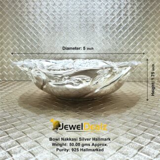 Luster Bowl Nakkasi Pure Silver 925 Hallmarked Diam:5inch Hei:1.75inch