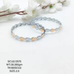 Casting Silver Bangles with Gold Polish 925 BIS Hallmarked