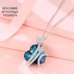 Swarovski Crystal Heart Necklace in Sterling Silver 925