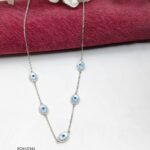 Evil Eye Blue Stone Necklace in Sterling Silver925
