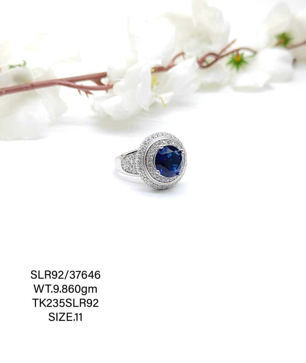 Stunning Blue Stone Ladies Ring in Sterling Silver 925 - Image 1