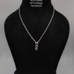 Chain with Stunning Diamond Pendant in Sterling Silver 925