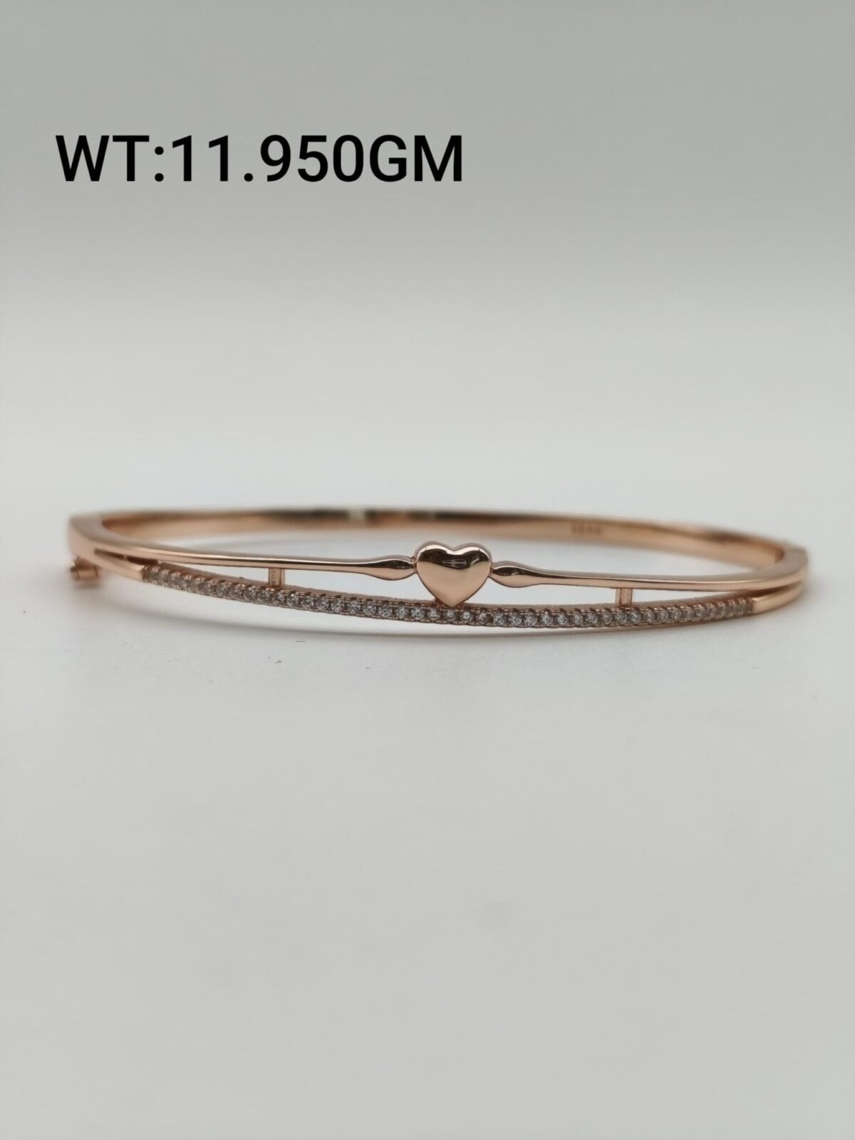 Heart Bracelet in Rose Gold Sterling Silver Pure 925