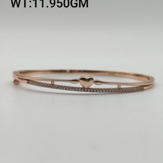 Heart Bracelet in Rose Gold Sterling Silver Pure 925