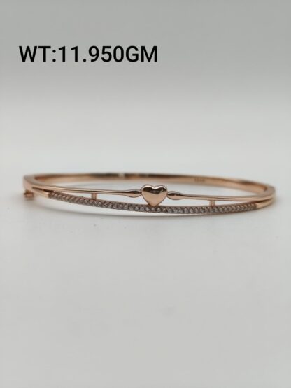 Heart Bracelet in Rose Gold Sterling Silver Pure 925