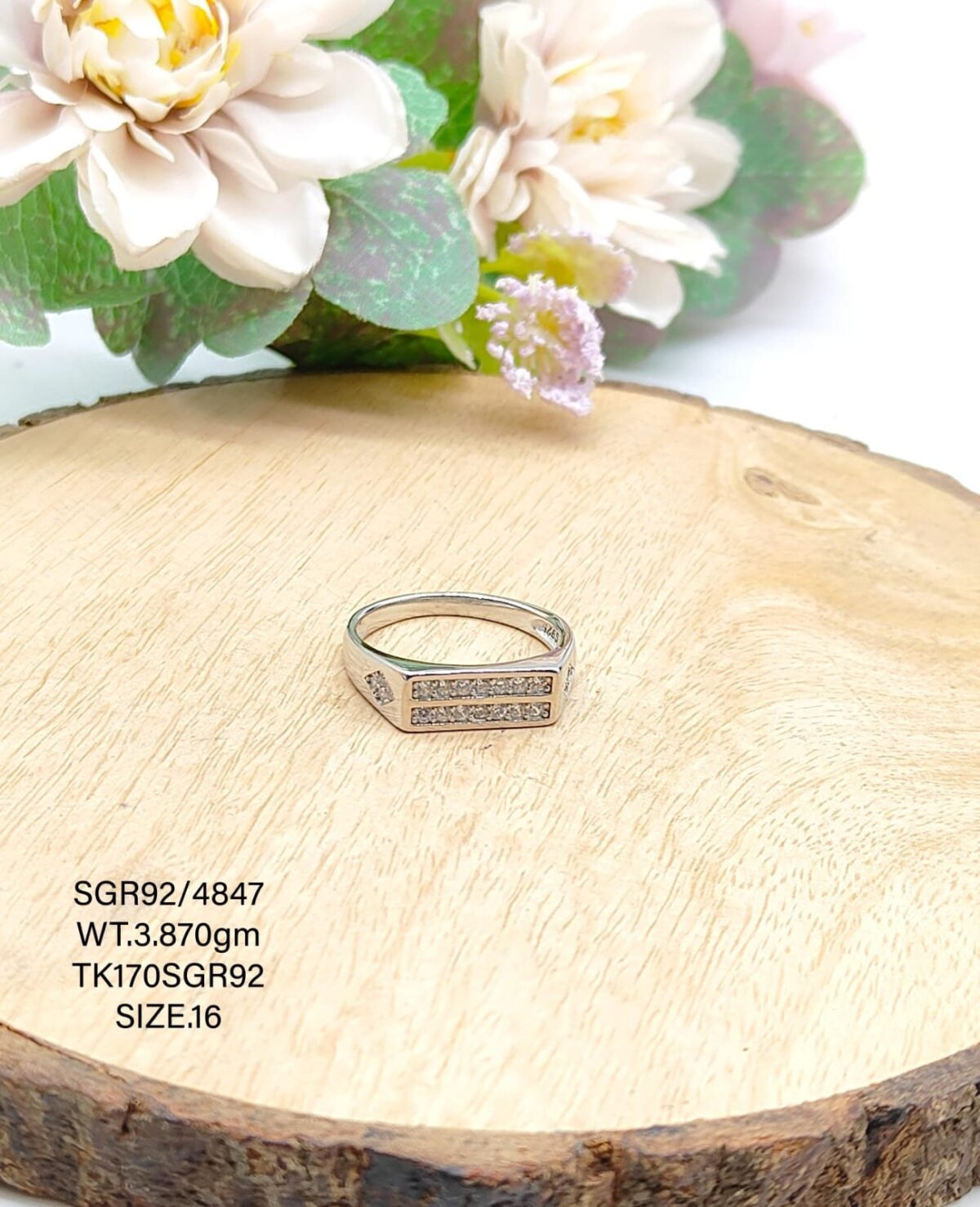 Multistone Gents Ring in Sterling Silver Pure 925 BIS Hallmarked - Image 1