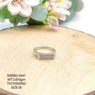 Multistone Gents Ring in Sterling Silver Pure 925 BIS Hallmarked
