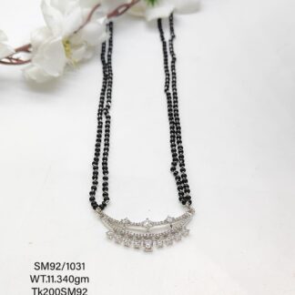 Half Moon Mangalsutra  In Pure Silver