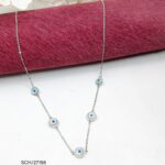 Evil Eye Blue Stone Necklace in Sterling Silver925