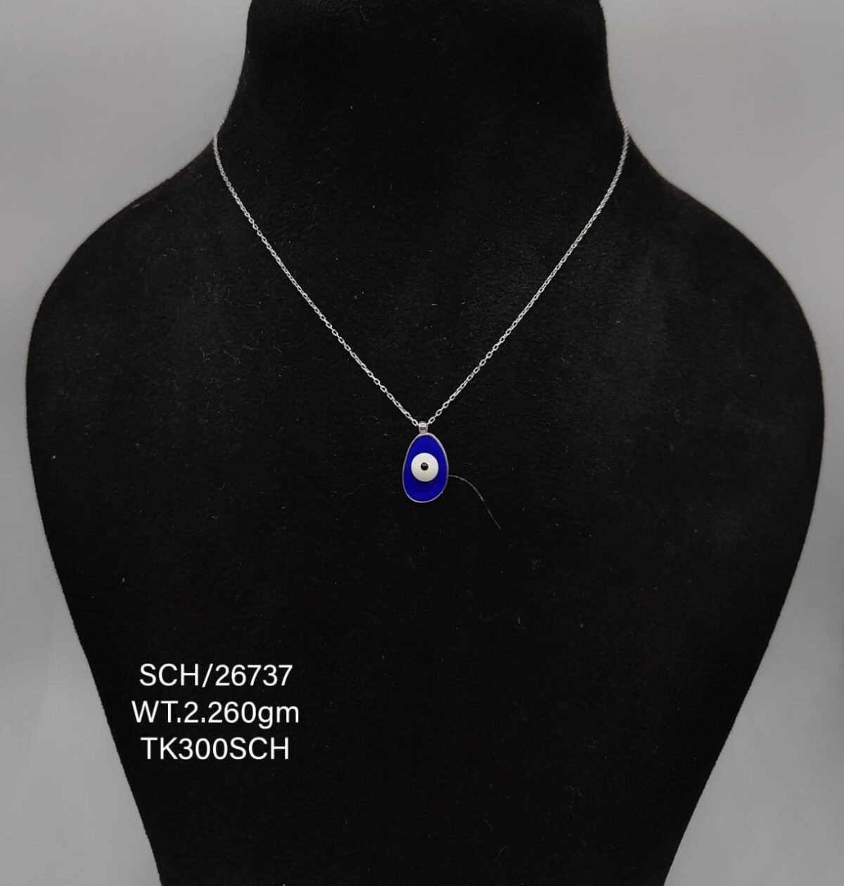Chain with Evil Eye Pendant in Sterling Silver 925 - Image 1