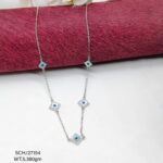 Evil Eye Blue Stone Necklace in Sterling Silver925
