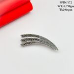 Elegant Silver Metal Brooch in Pure Silver 925 BIS Hallmarked