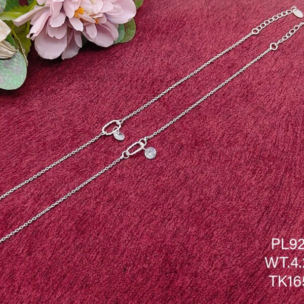 Elegant Stoned Payal/Anklet in Pure 925 Silver BIS Hallmarked