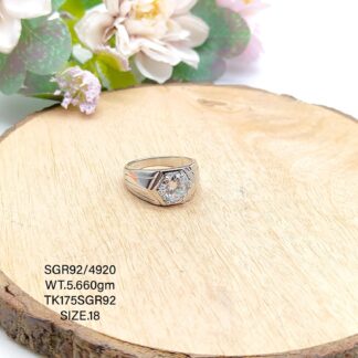 Solitaire Gents Ring in Sterling Silver Pure 925 BIS Hallmarked