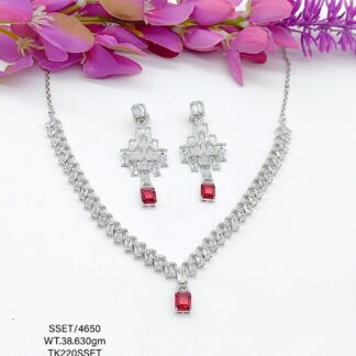 Stunning  Red Stone Necklace  set in Sterling Silver 925