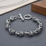 Skull Men's Turkey Bracelets in Sterling Silver Pure 925 BIS Hallmarked