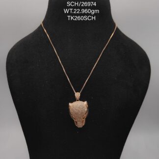 Chain with leo Pendent in Sterling Silver