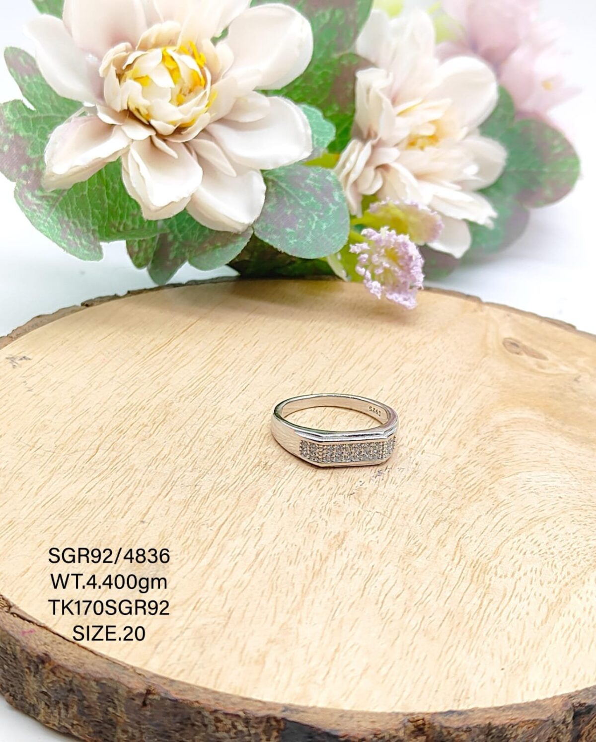 Multistone Gents Ring in Sterling Silver Pure 925 BIS Hallmarked - Image 1