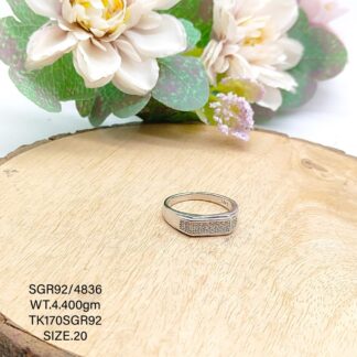 Multistone Gents Ring in Sterling Silver Pure 925 BIS Hallmarked