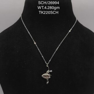 Elegant Dancing Doll Pendent Necklace in Sterling Silver925
