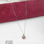 Elegant Pink Diamond Pendent Necklace in Sterling Silver925