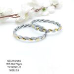 Casting Silver Bangles with Gold Polish 925 BIS Hallmarked