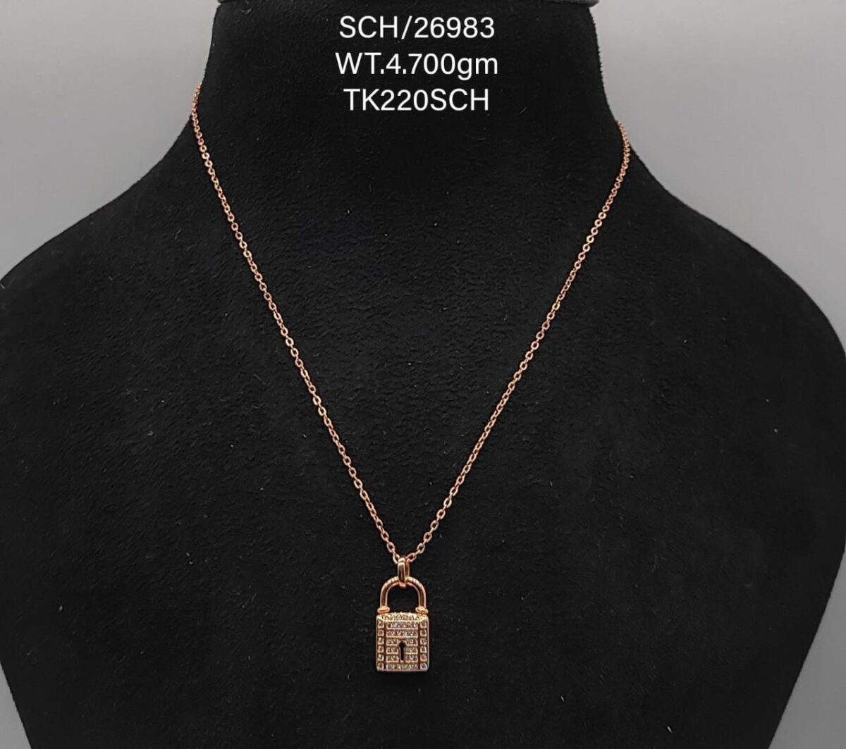 Chain with Lock & Key Pendent in Sterling Silver