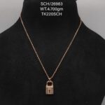 Chain with Lock & Key Pendent in Sterling Silver
