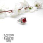 Stunning Red Stone Ladies Ring in Sterling Silver 925