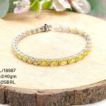 Stunning Diamond Crystal Bracelet in Sterling Silver Pure 925