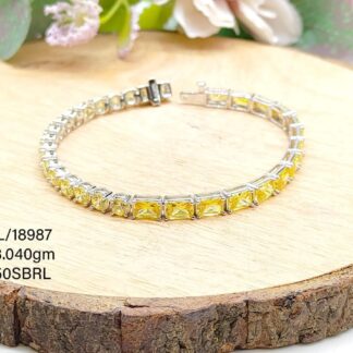 Stunning Diamond Crystal Bracelet in Sterling Silver Pure 925