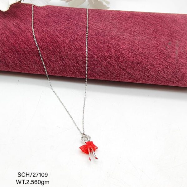 Elegant Dancing Doll Pendent Necklace in Sterling Silver925