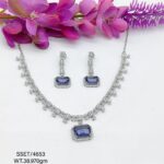 Stunning  Blue Sapphire Necklace  set in Sterling Silver 925
