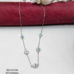 Evil Eye Blue Stone Necklace in Sterling Silver925