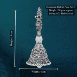 Hanuman Bell in Pure Silver 925 Hallmarked Width:4cm Hei:9cm