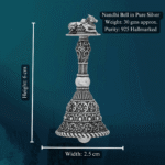 Nandhi Bell in Pure Silver 925 Hallmarked Width:2.5cm Hei:6cm