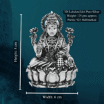 Lakshmi Idol in Pure Silver 925 Hallmarked Width:6cm Hei:8cm