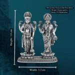 Lakshmi Narayan Idol in Pure Silver 925 Hallmarked Width:3.2cm Hei:3.8cm
